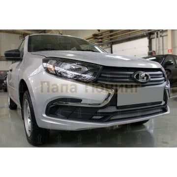 Защита радиатора Lada Granta 2018- (4 части) chrome низ