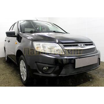 Защита радиатора Lada Granta 2014- лифтбек, седан (2 части) black PREMIUM