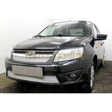 Защита радиатора Lada Granta 2014- лифтбек, седан (2 части) chrome PREMIUM