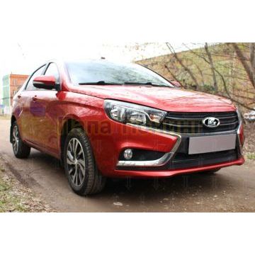 Защита радиатора Lada Vesta 2015- / Vesta SW 2017- (2 части) black низ
