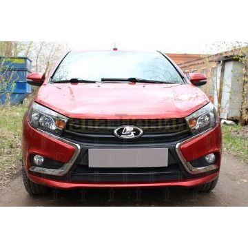 Защита радиатора Lada Vesta 2015- / Vesta SW 2017- (2 части) black низ
