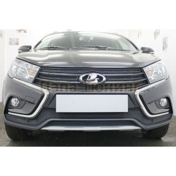Защита радиатора Lada Vesta 2015- / Vesta SW 2017- / Vesta Cross 2018- / Vesta SW Cross 2018- (4 части) chrome верх