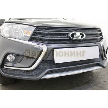 Защита радиатора Lada Vesta 2015- / Vesta SW 2017- / Vesta Cross 2018- / Vesta SW Cross 2018- (4 части) chrome верх