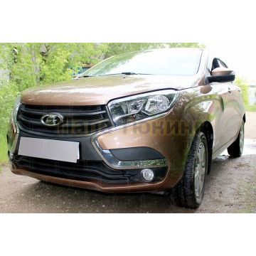 Защита радиатора Lada Xray 2015- (2 части) black низ