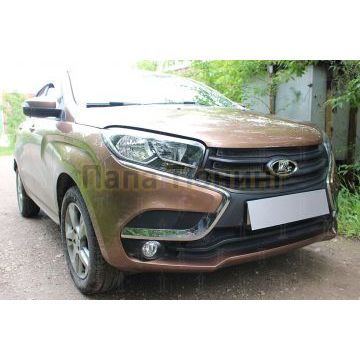 Защита радиатора Lada Xray 2015- (2 части) black низ