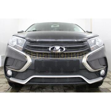 Защита радиатора Lada Xray Cross 2018- (2 части) black низ