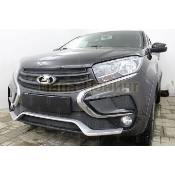Защита радиатора Lada Xray Cross 2018- (2 части) black низ