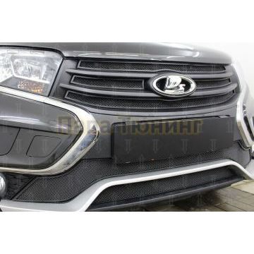 Защита радиатора Lada Xray Cross 2018- (2 части) black низ