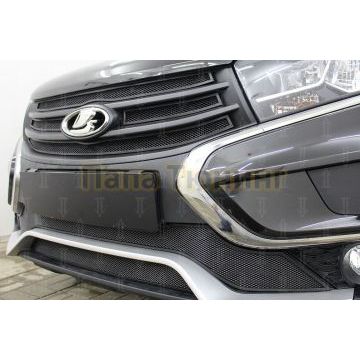Защита радиатора Lada Xray Cross 2018- (2 части) black низ