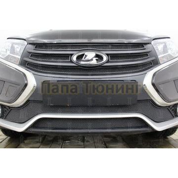 Защита радиатора Lada Xray Cross 2018- (2 части) black низ