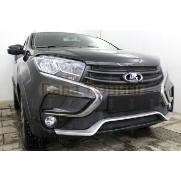 Защита радиатора Lada Xray Cross 2018- (2 части) black низ