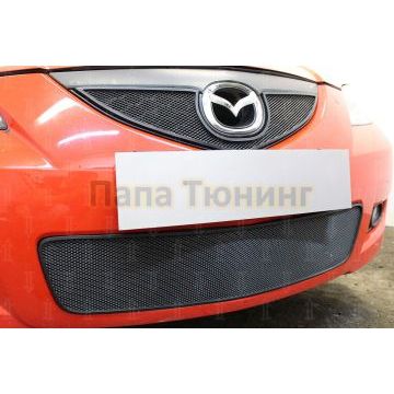 Защита радиатора Mazda 3 2006-2009 (седан) black низ