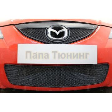 Защита радиатора Mazda 3 2006-2009 (седан) black низ