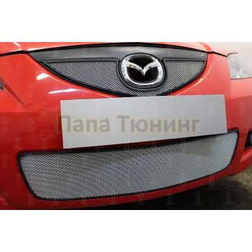 Защита радиатора Mazda 3 2006-2009 (седан) chrome низ