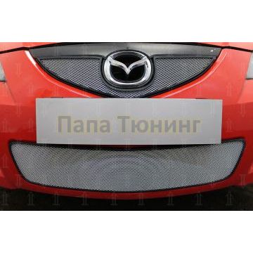 Защита радиатора Mazda 3 2006-2009 (седан) chrome низ