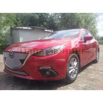 Защита радиатора Mazda 3 2013-2016 chrome верх с парктроником