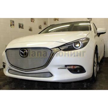 Защита радиатора Mazda 3 2016-2019 chrome низ