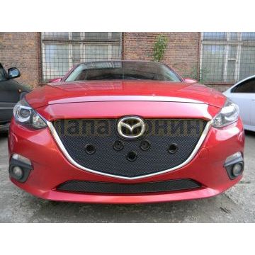 Защита радиатора Mazda 3 2013-2016 black низ PREMIUM