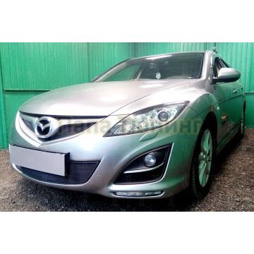Защита радиатора Mazda 6 2010-2012 Impuls Line black верх
