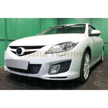 Защита радиатора Mazda 6 II (GH) 2007-2010 (Спорт) black PREMIUM