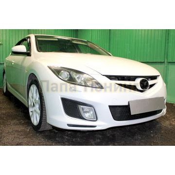 Защита радиатора Mazda 6 II (GH) 2007-2010 (Спорт) black PREMIUM