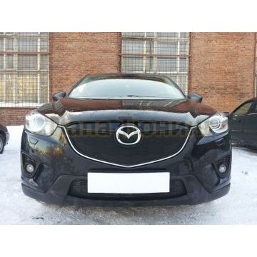 Защита радиатора Mazda CX-5 2012-2014 black верх