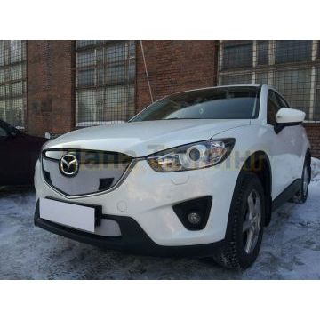Защита радиатора Mazda CX-5 2012-2014 chrome с парктроником верх