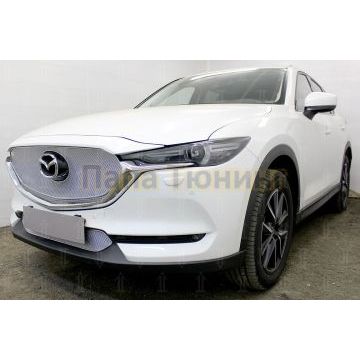 Защита радиатора Mazda CX-5 2017- 3D chrome верх PREMIUM