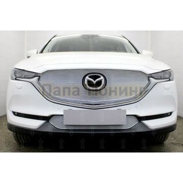 Защита радиатора Mazda CX-5 2017- 3D chrome верх PREMIUM