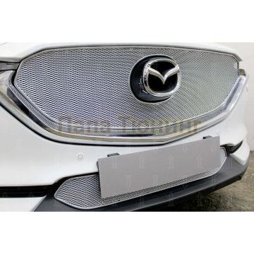 Защита радиатора Mazda CX-5 2017- 3D chrome верх PREMIUM