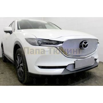 Защита радиатора Mazda CX-5 2017- 3D chrome верх PREMIUM