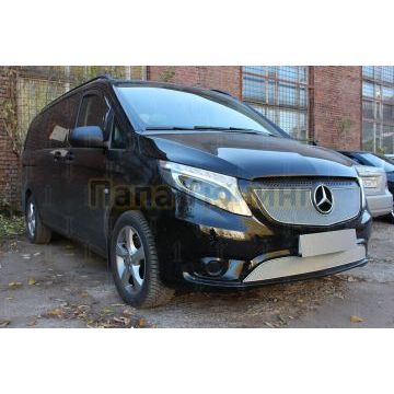 Защита радиатора Mercedes-Benz Vito III (W447) 2014- chrome низ PREMIUM