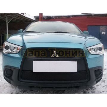 Защита радиатора Mitsubishi ASX (3 части) 2010-2013 black