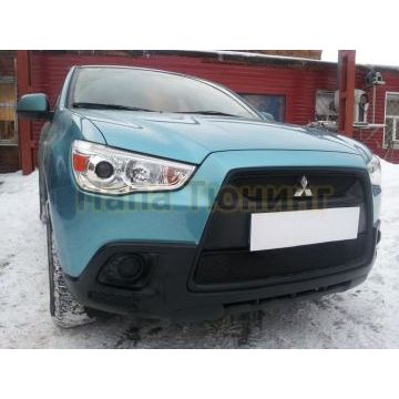 Защита радиатора Mitsubishi ASX (3 части) 2010-2013 black