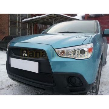 Защита радиатора Mitsubishi ASX (3 части) 2010-2013 black