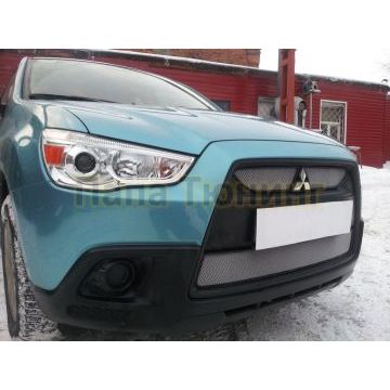 Защита радиатора Mitsubishi ASX (3 части) 2010-2013 chrome