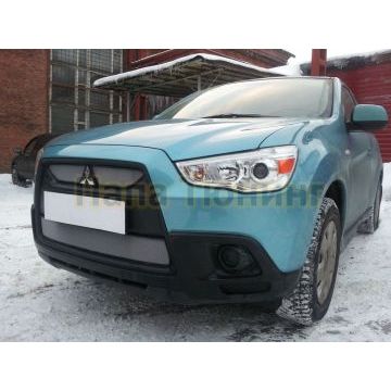 Защита радиатора Mitsubishi ASX (3 части) 2010-2013 chrome
