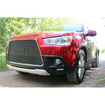 Защита радиатора Mitsubishi ASX 2010-2012 3D black PREMIUM