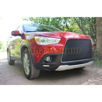 Защита радиатора Mitsubishi ASX 2010-2012 3D black PREMIUM