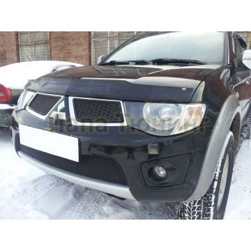 Защита радиатора Mitsubishi L200 2010-2013/Mitsubishi Pajero Sport 2008-2013 black низ