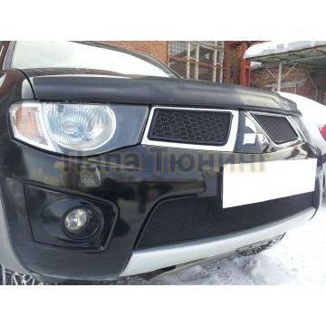 Защита радиатора Mitsubishi L200 2010-2013/Mitsubishi Pajero Sport 2008-2013 black низ