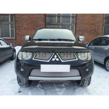 Защита радиатора Mitsubishi L200 2010-2013/Mitsubishi Pajero Sport 2008-2013 chrome низ