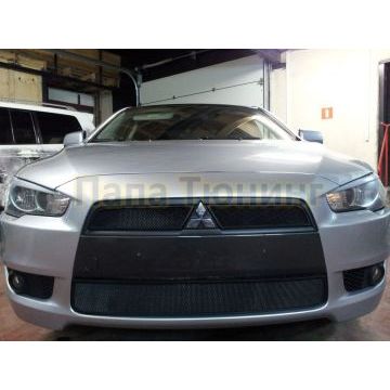 Защита радиатора Mitsubishi Lancer X 2007-2011 (3 части) black