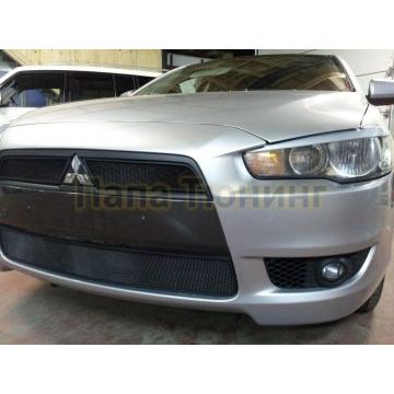 Защита радиатора Mitsubishi Lancer X 2007-2011 (3 части) black