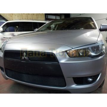 Защита радиатора Mitsubishi Lancer X 2007-2011 (3 части) black