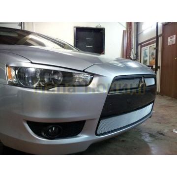 Защита радиатора Mitsubishi Lancer X 2007-2011 (3 части) chrome
