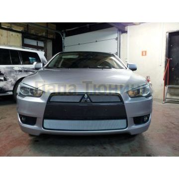 Защита радиатора Mitsubishi Lancer X 2007-2011 (3 части) chrome