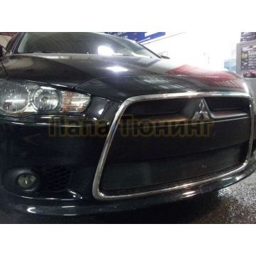 Защита радиатора Mitsubishi Lancer X 2011- (3 части) black