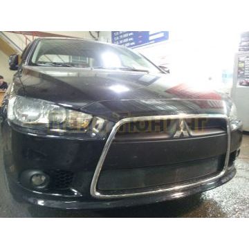 Защита радиатора Mitsubishi Lancer X 2011- (3 части) black