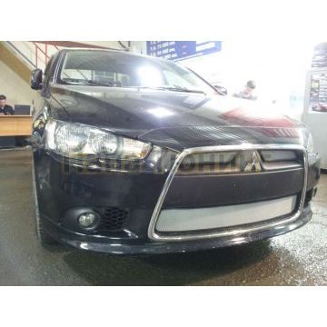 Защита радиатора Mitsubishi Lancer X 2011- (3 части) chrome
